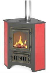 Печь-камин Везувий ПК-01 (220) с конфоркой угловой, красный
